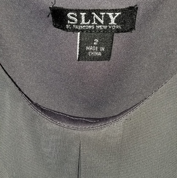 SLNY Charcoal Evening Dress - Picture 2 of 7